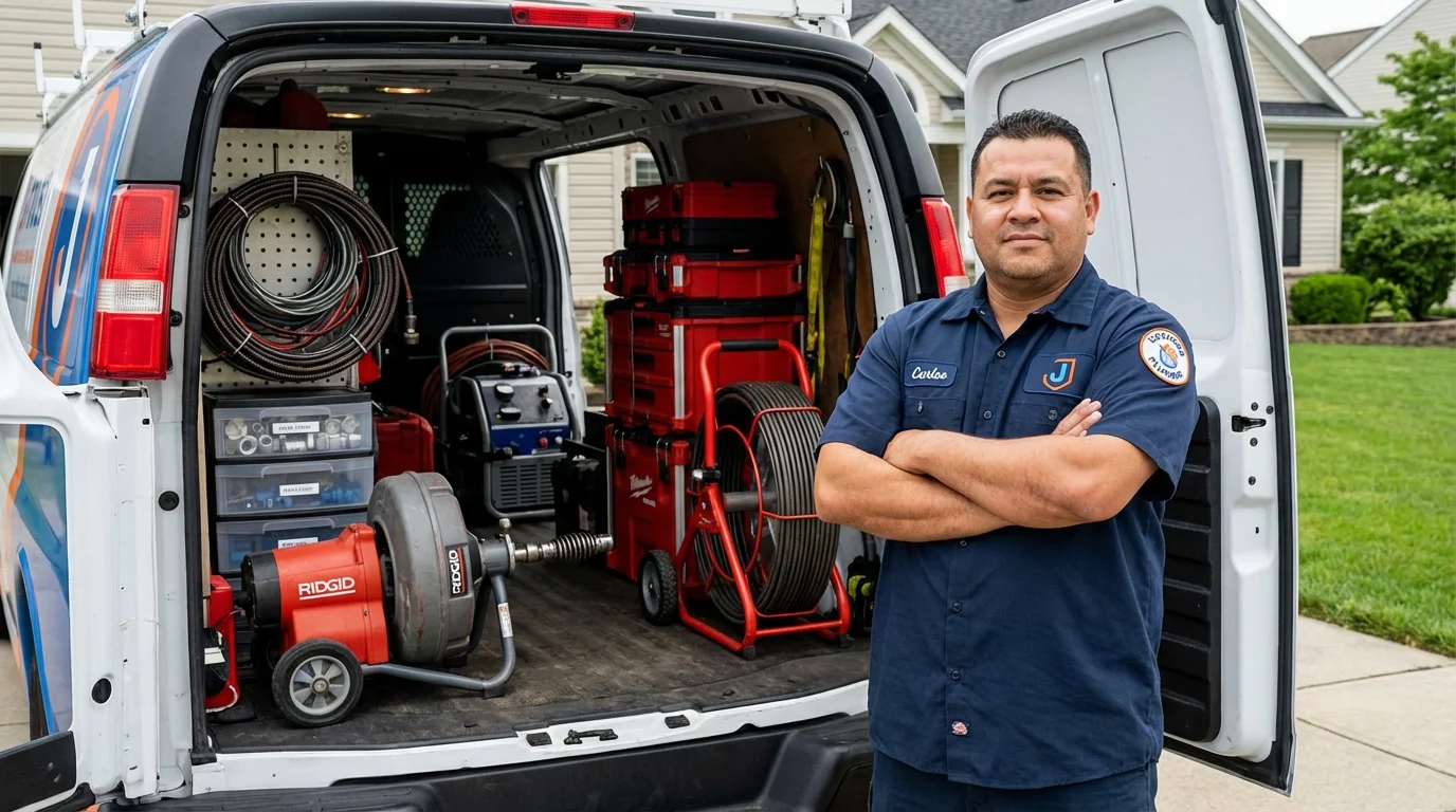 Professional drain cleaning equipment and Johns Plumbing LLC plumber in Windermere