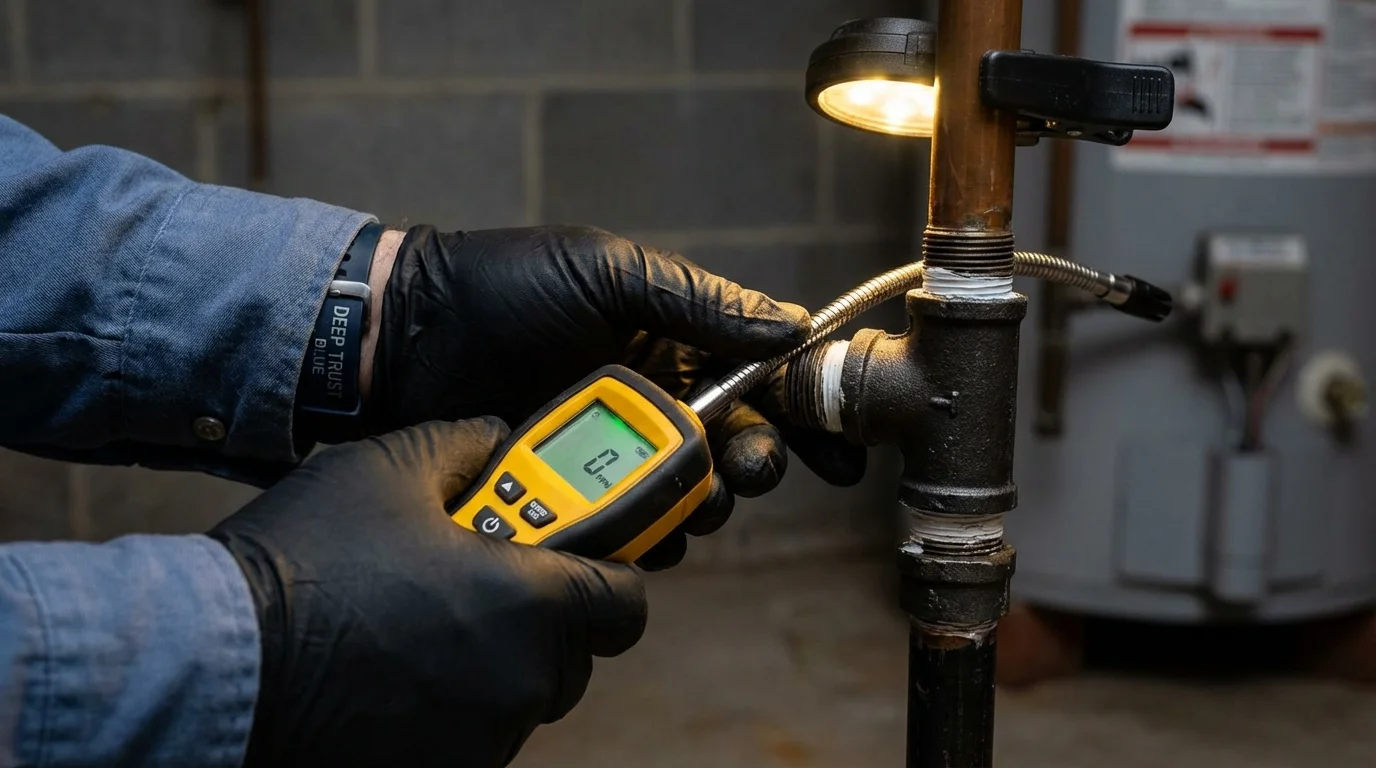 Gas leak detection with electronic sniffer by Johns Plumbing LLC in Windermere