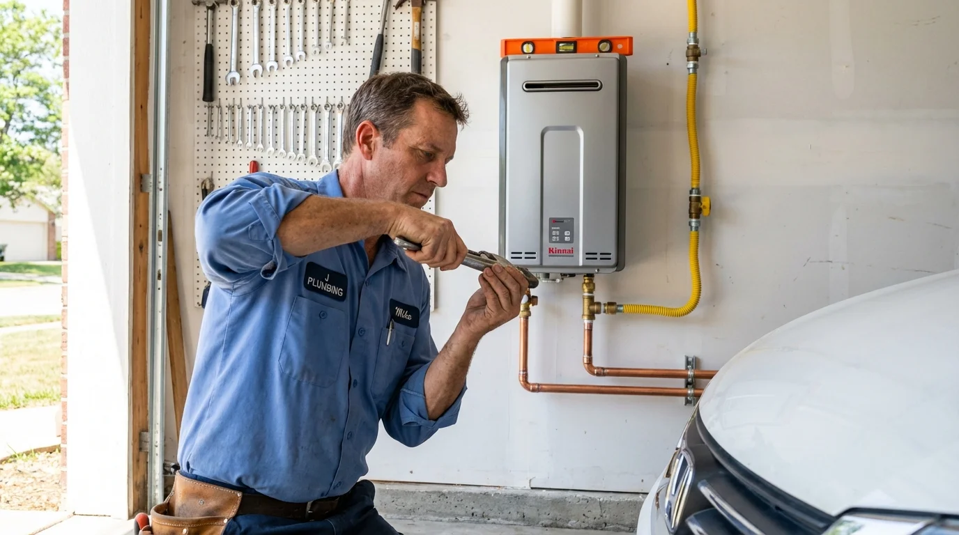 Tankless water heater installation by a Johns Plumbing LLC plumber in Windermere
